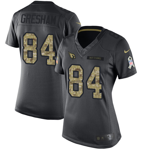 Women's Limited Jermaine Gresham Nike Jersey Black - #84 2016 Salute to Service NFL Arizona Cardinals